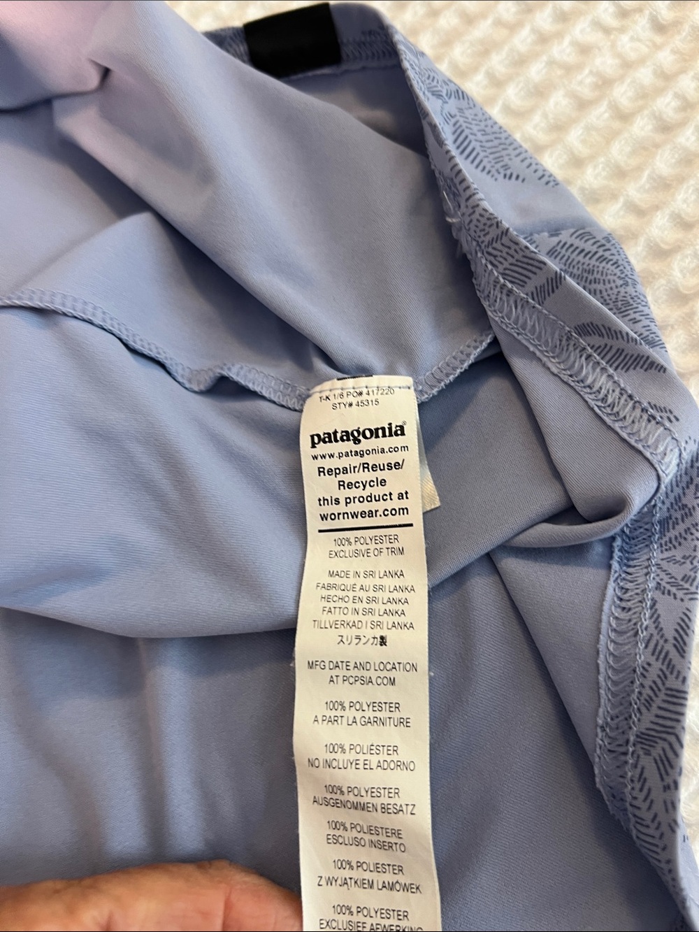 Patagonia Lilac Printed Hooded Long Sleeve Top - Picture 4 of 5